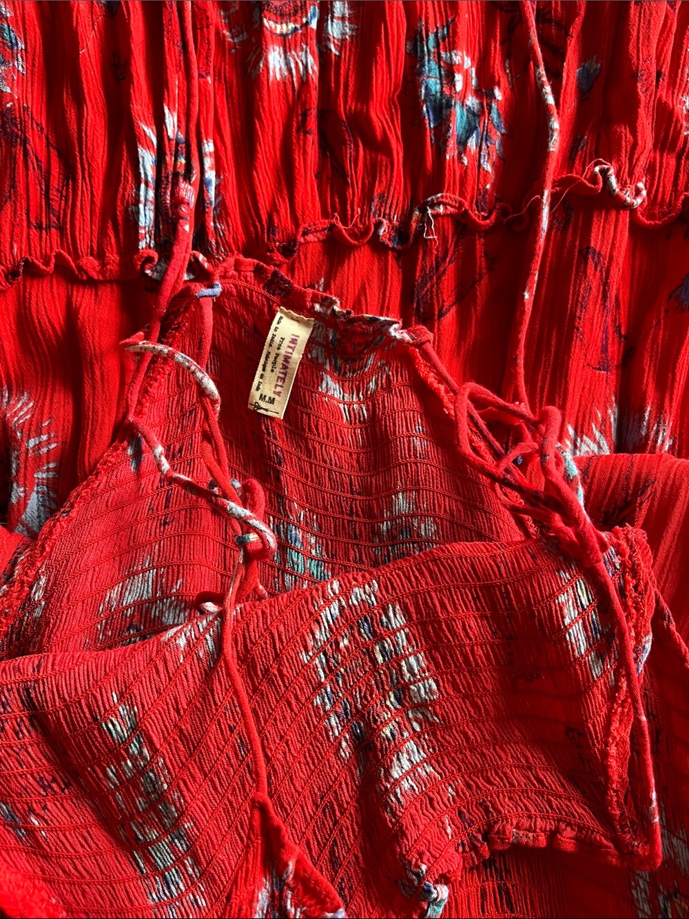 Free People Red Floral Maxi Dress - M - Gives great side-boob! 😉